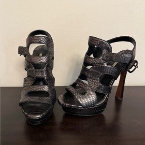 Leon Max Snakeskin Heels 7